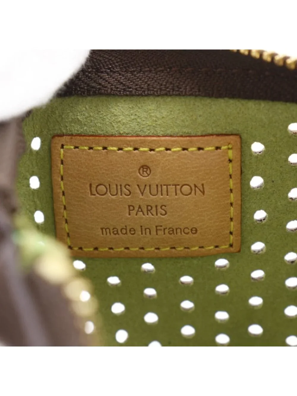 Louis Vuitton Pochette Pratt Monogram Perfo Canvas Vert Brown Pouch